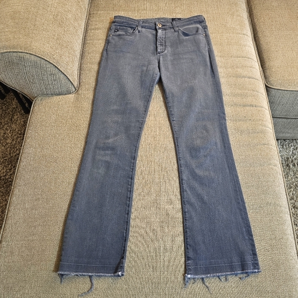 Adriano Goldschmied The Jodi Crop High Rose Skinny Flare Crop Gray Jeans 27R